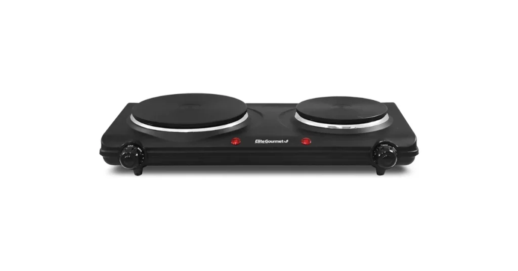 Elite Gourmet EDB-302BF Countertop Double Cast Iron Burner