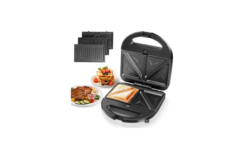 Aigostar Sandwich Maker Panini Press Grill, 3-in-1 Waffle Maker