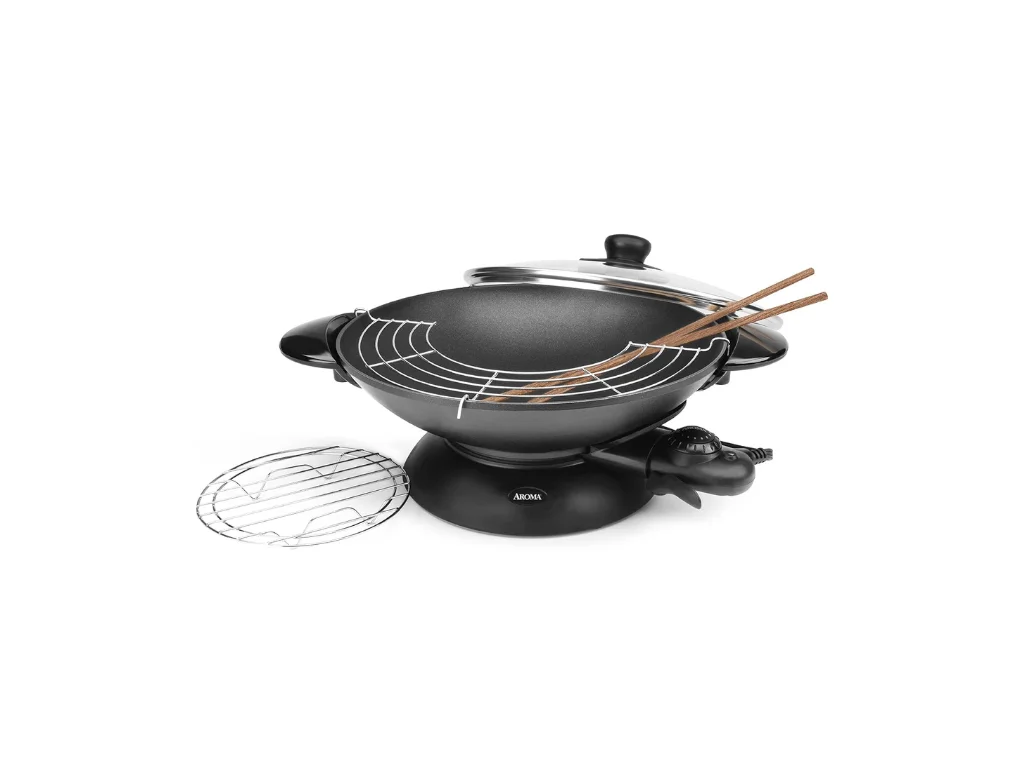 Aroma Housewares AEW-307 Electric Wok, 5 Qt, Black