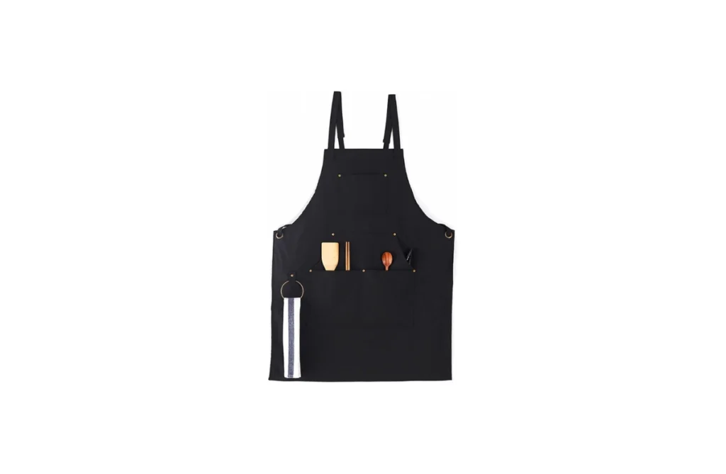 Canvas Chef Apron – Black with Metal Loop
